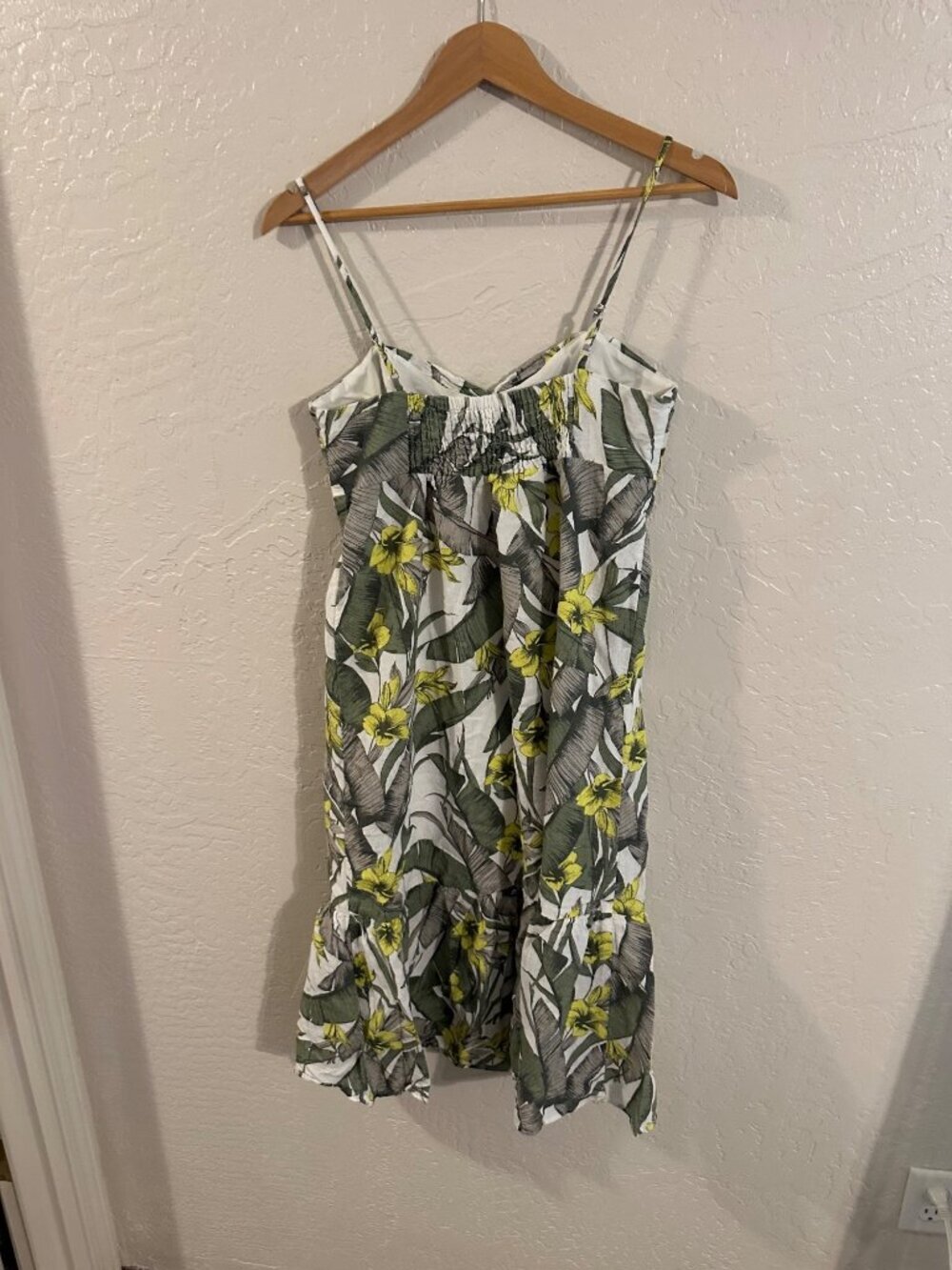 Banana Republic Linen Tropical Palm Floral Island Vacation Midi Dress - Picture 10 of 10